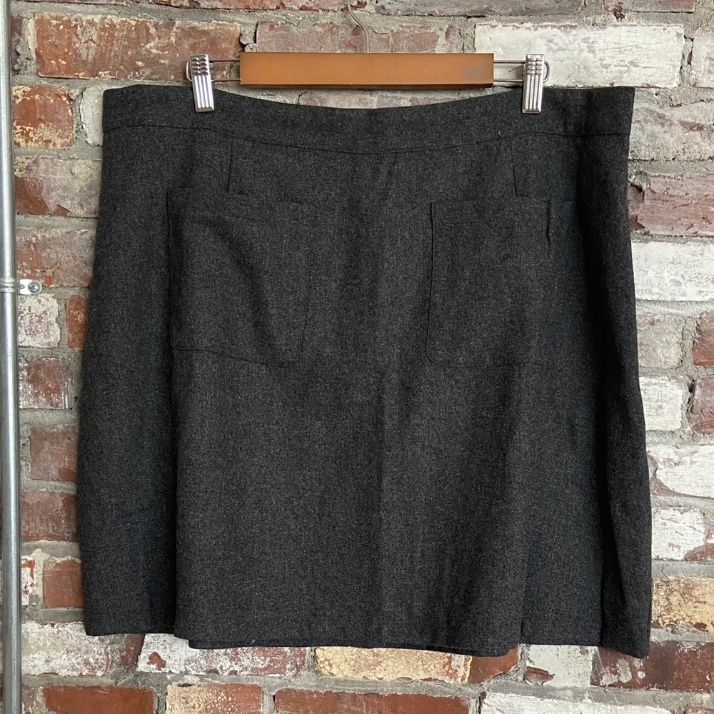 Classic Gray Wool Women's Skirt